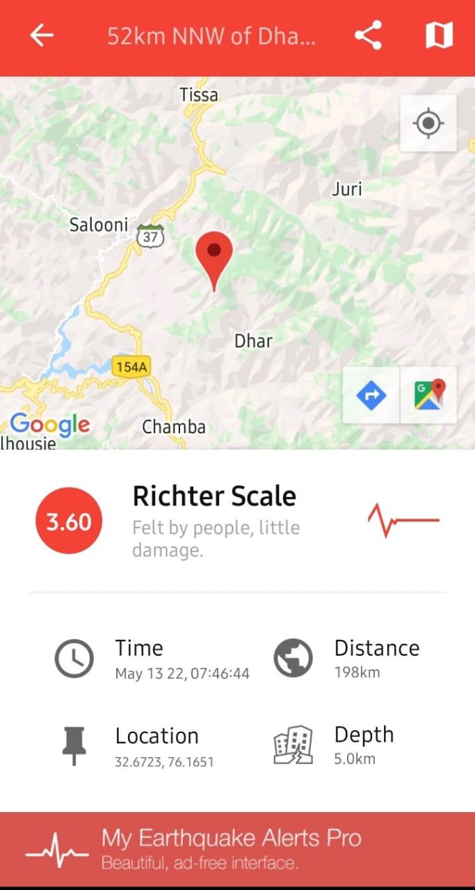Himachal felt tremor with epicentre in Chamba