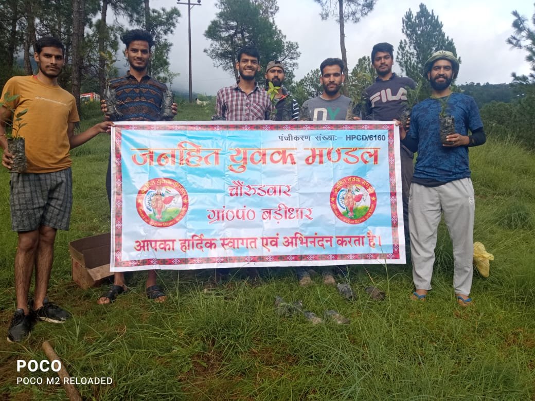 पौधरोपन के साथ उन्हें बचाने का जनहित युवक मंडल बड़ीधार ने लिया संकल्प