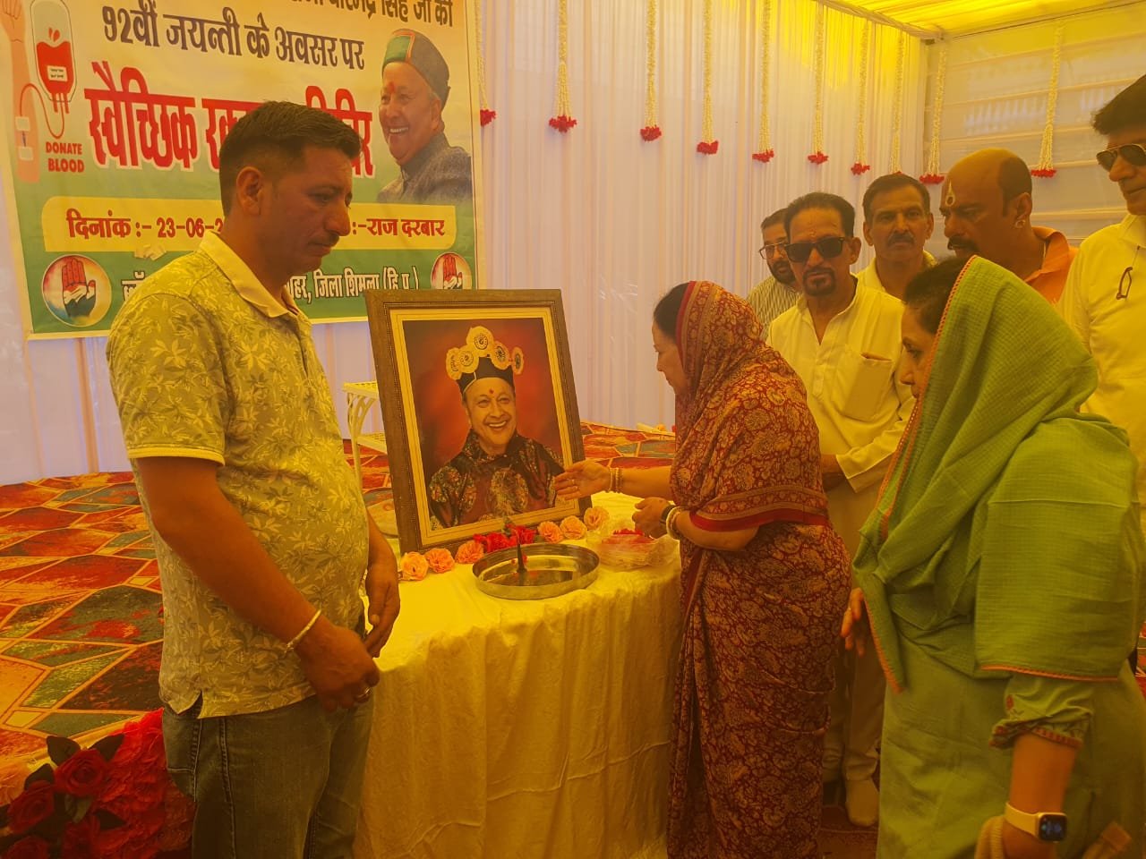 Blood Donation Camp Held in Rampur to Mark Former CM Virbhadra Singh’s 92nd Birth Anniversary