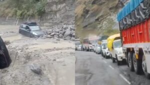 हिमाचल प्रदेश:किन्नौर में पागल नाले में आया भारी मलबा, शिमला-रिकांगपिओ नेशनल हाईवे-पांच बंद; कार भी फंसी – Kinnaur Pagal Nala Landslide Shimla Reckong Peo Nh5 Closed